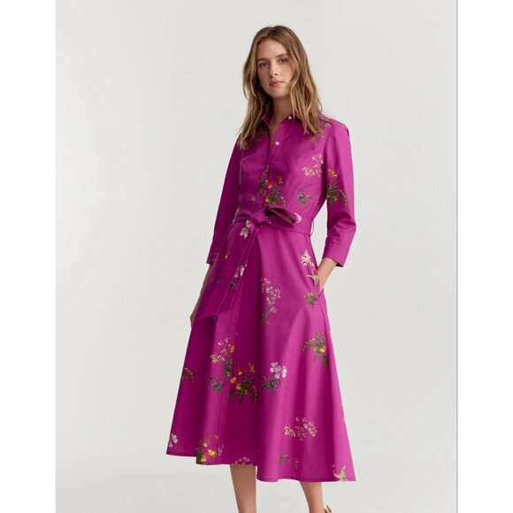 Hepburn Dress in Fuchsia Orchid